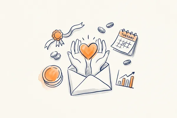 Giving-Tuesday-E-Mails: 5er-Sequenz mit Beispielen
