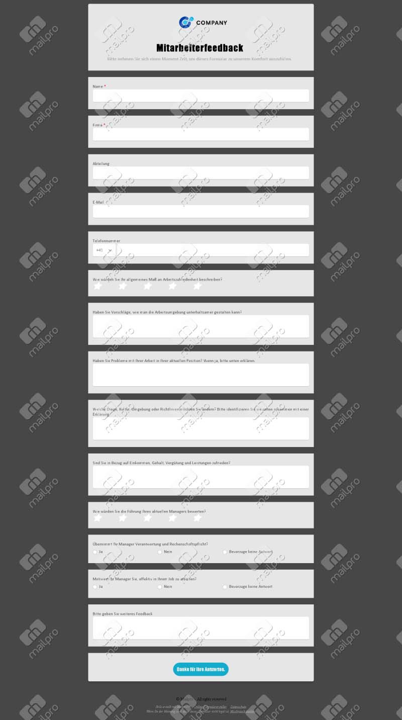 Mitarbeiterfeedback Formular
