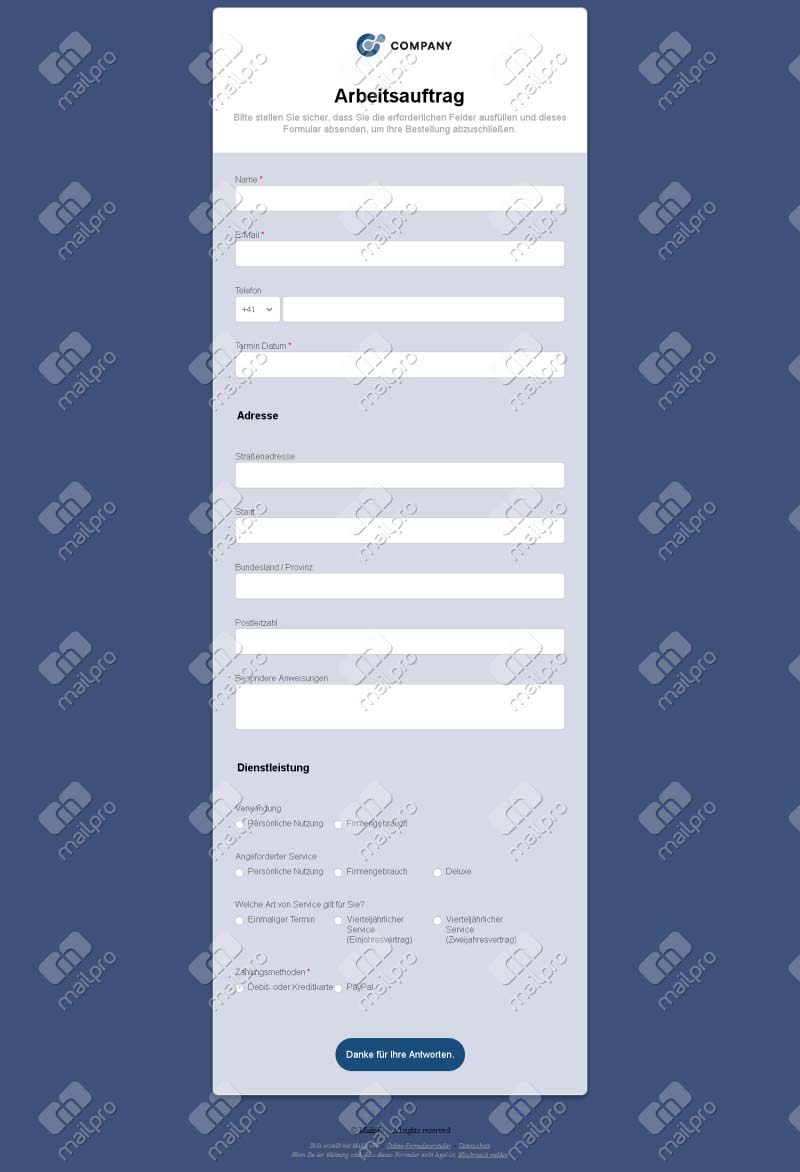 Arbeitsauftrag Ticket