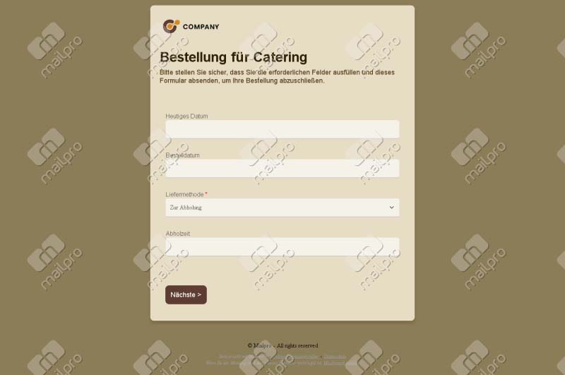 Catering Bestellung Einfach