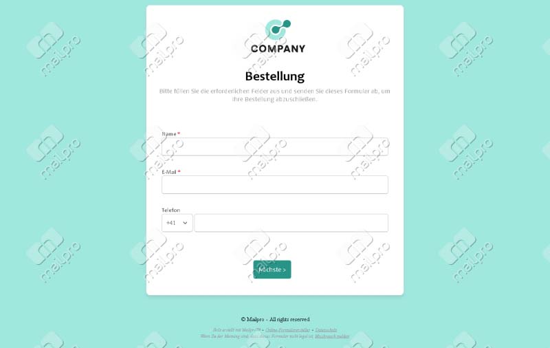 Bestellanforderung Formular