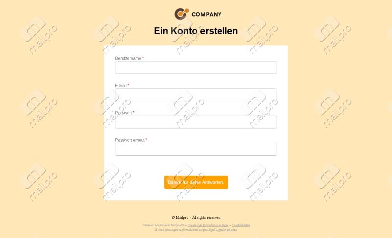 Kontoerstellung Registrierung