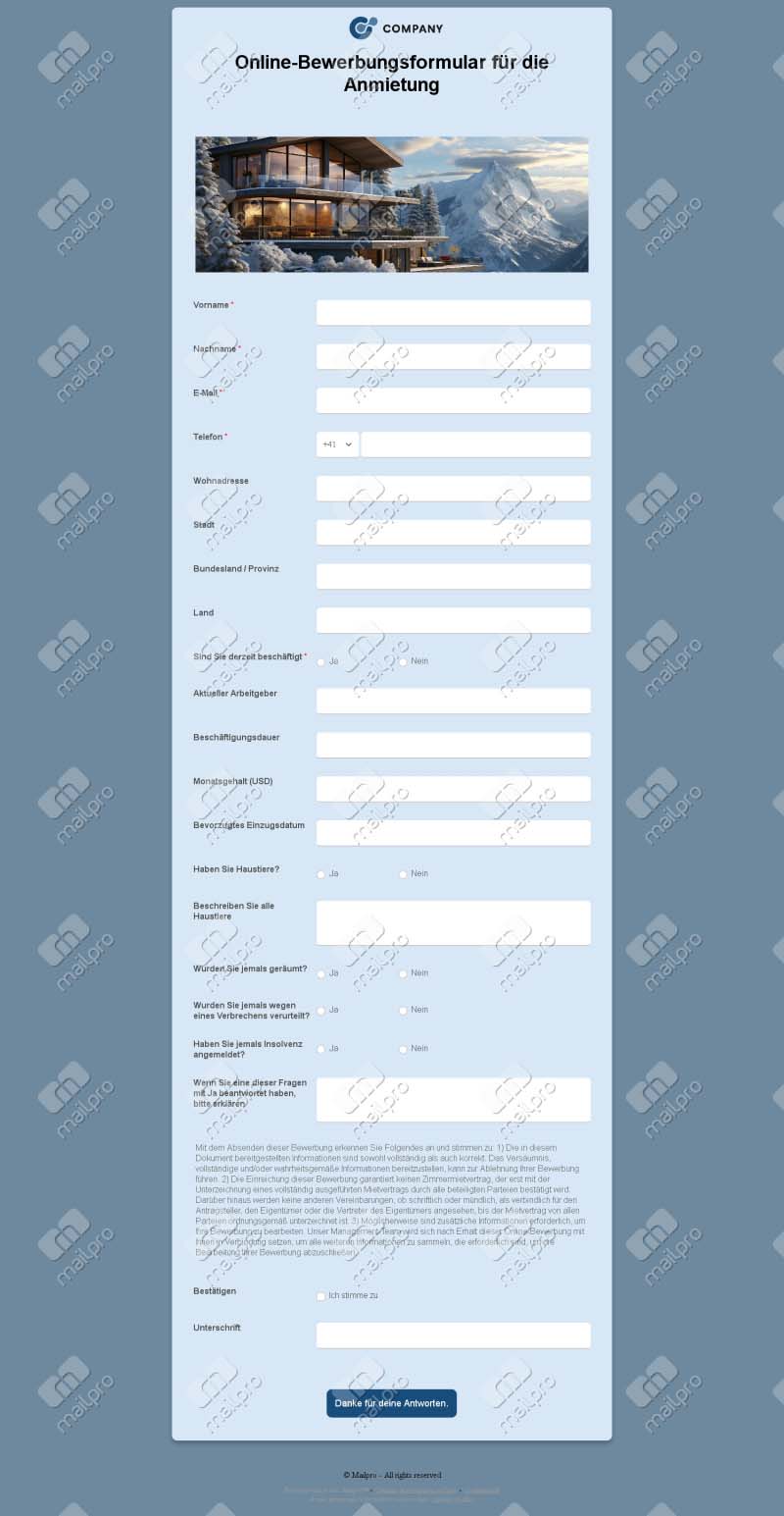 Online Mietbewerbung