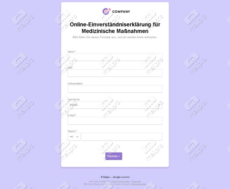 Online Medizinische Einwilligung