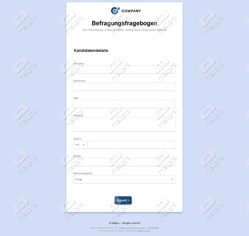 Strukturierter Interviewfragebogen