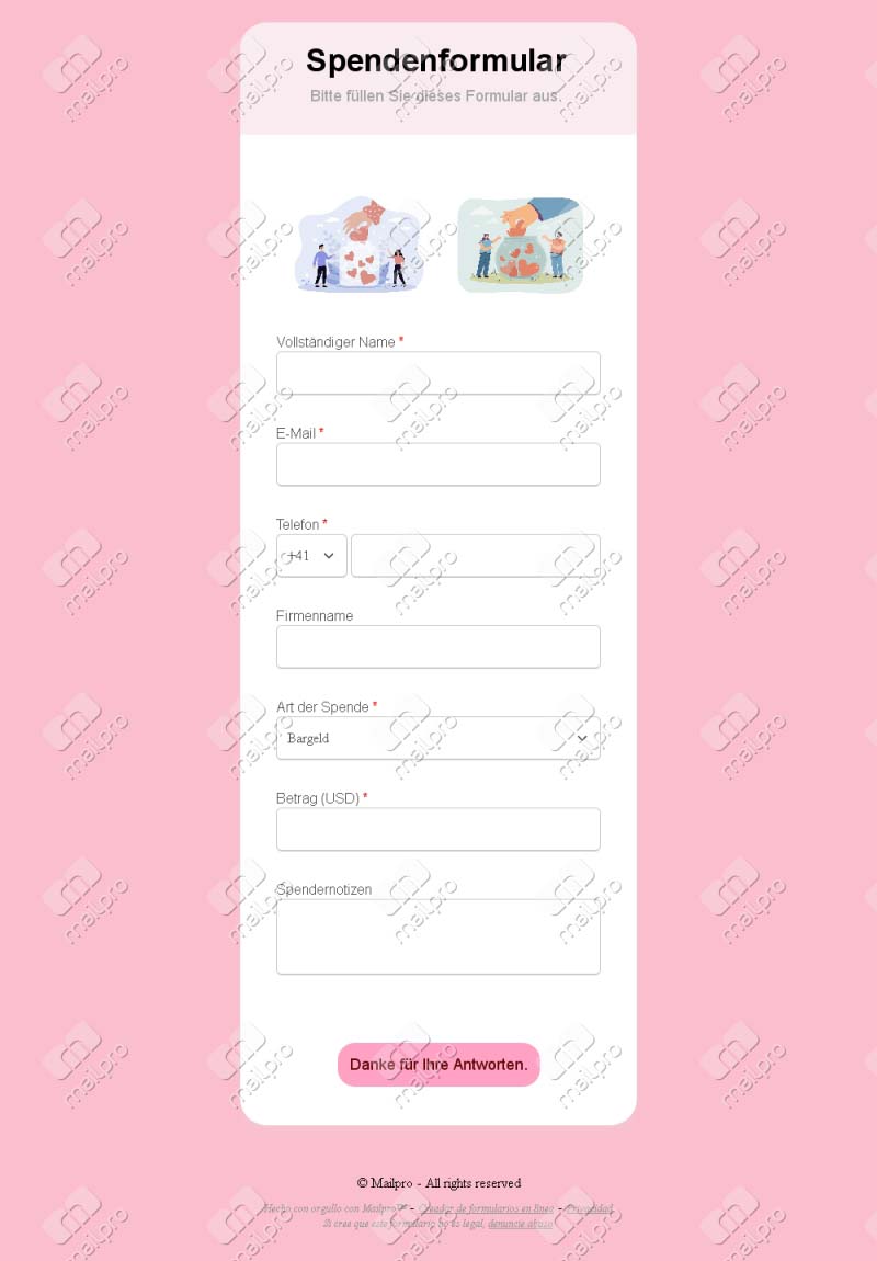 Online Spendenformular