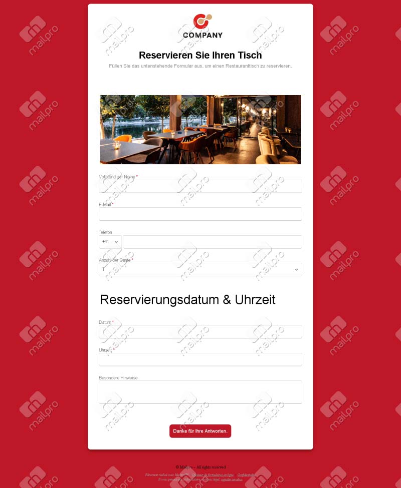Tischreservierung Restaurant
