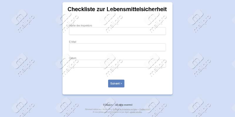 Lebensmittelsicherheit Checkliste