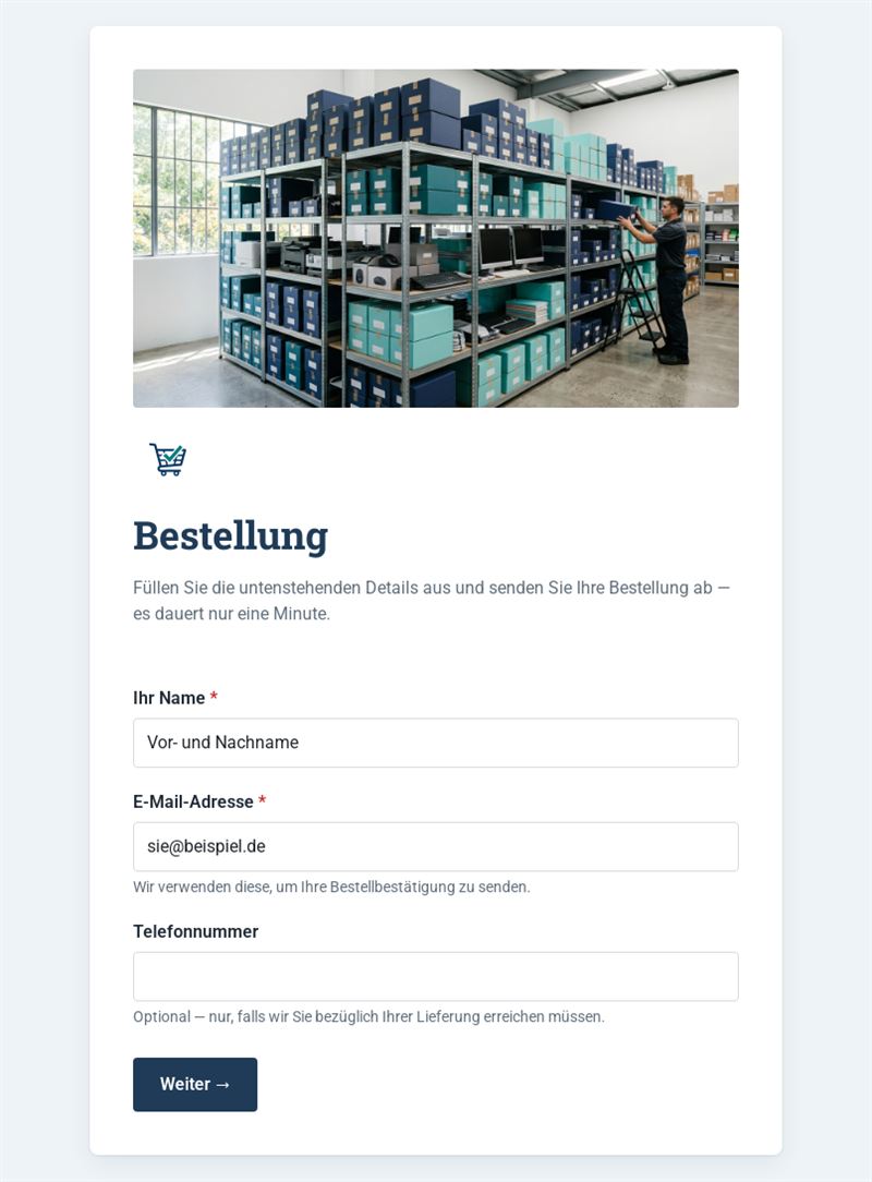 Bestellanforderung Formular