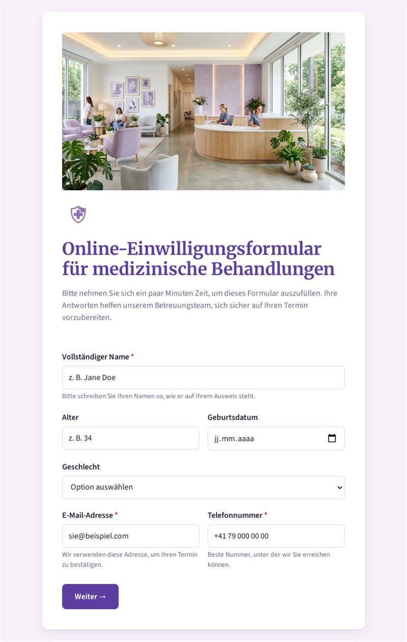 Online Medizinische Einwilligung