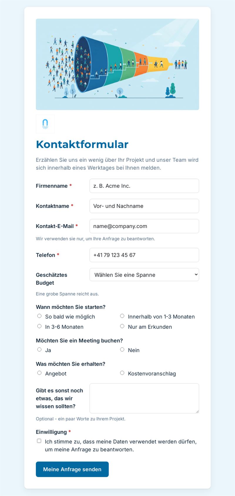 Lead Erfassungsformular