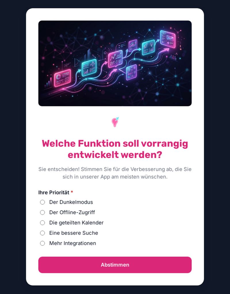 Welche Funktion soll vorrangig entwickelt werden?