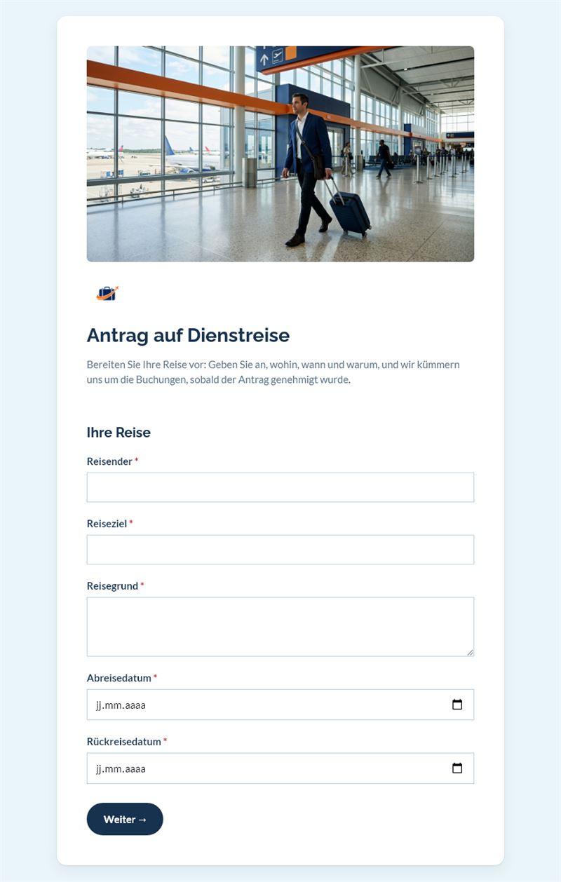 Antrag auf Dienstreise