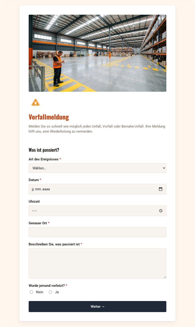 Vorfallmeldung
