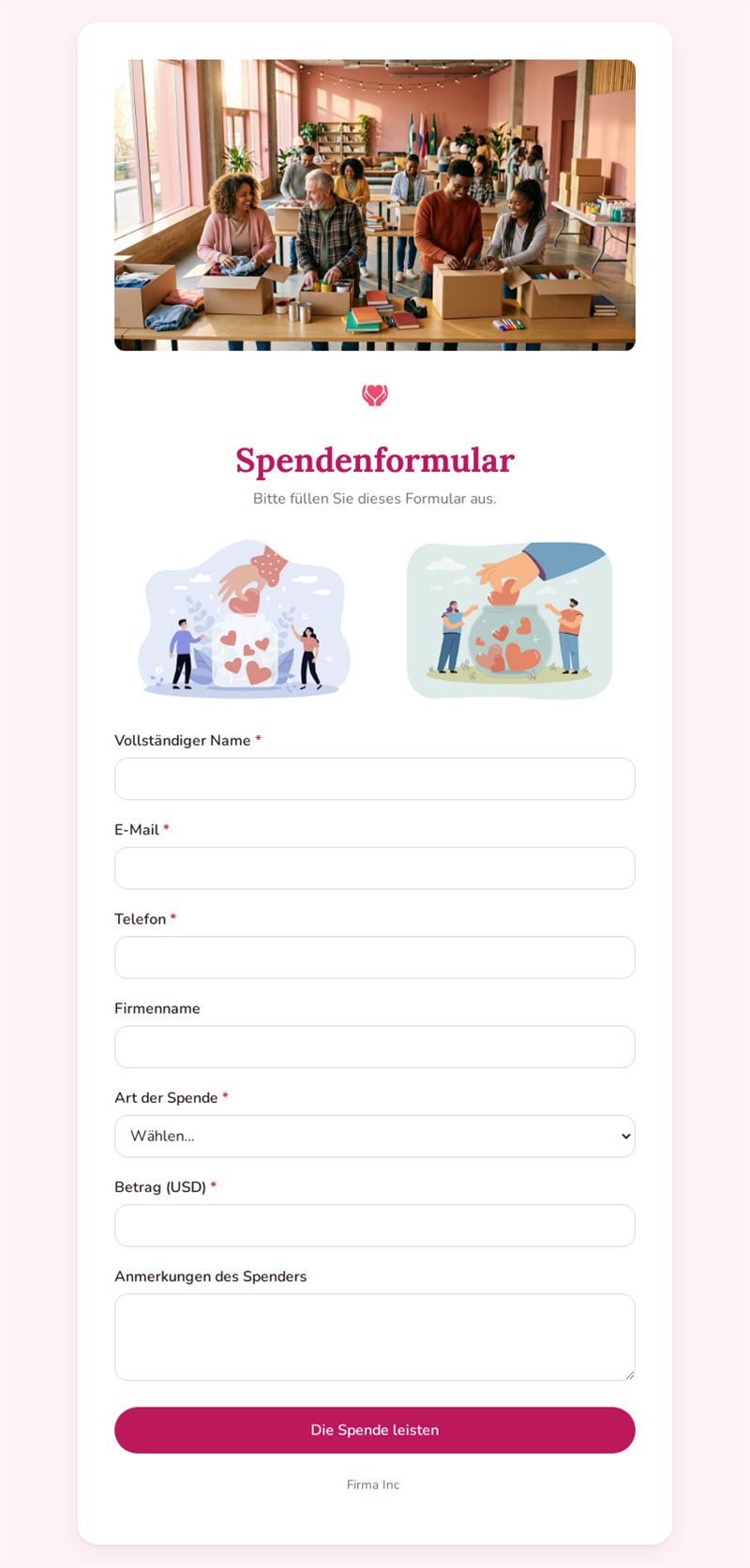 Online Spendenformular
