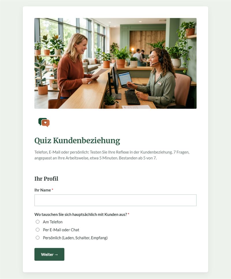 Quiz Kundenbeziehung