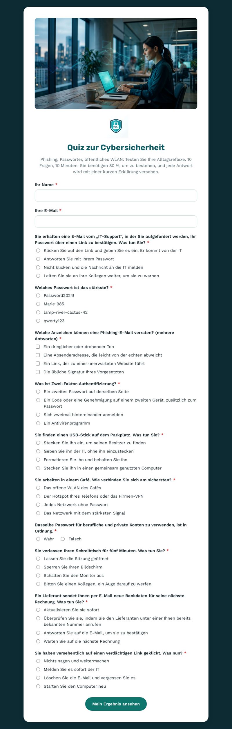 Quiz zur Cybersicherheit