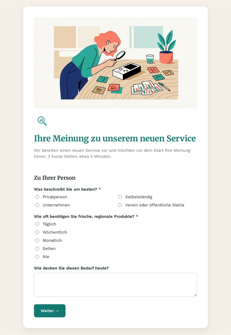 Ihre Meinung zu unserem neuen Service
