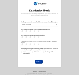 Kundenfeedback Formular