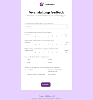 Veranstaltungsfeedback Umfrage