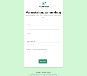 Veranstaltungsanmeldung Schnell