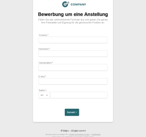 Bewerbung um Anstellung