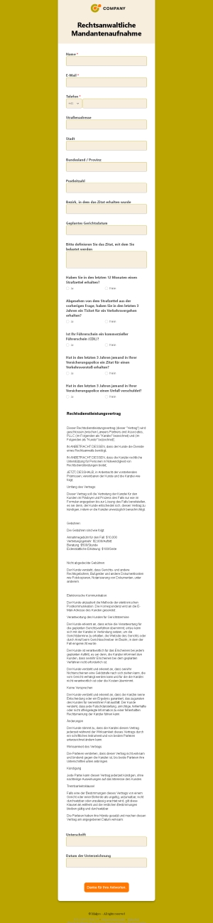 Juristische Mandantenaufnahme