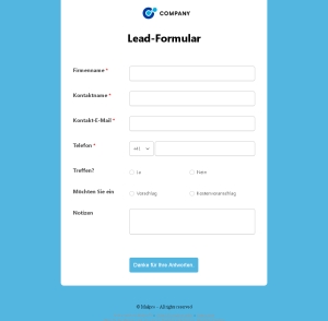 Lead Erfassungsformular