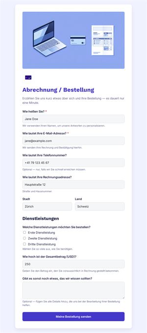 Rechnung und Bestellung