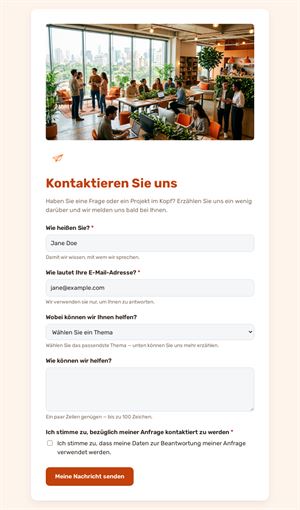 Kontaktformular mit Themenauswahl