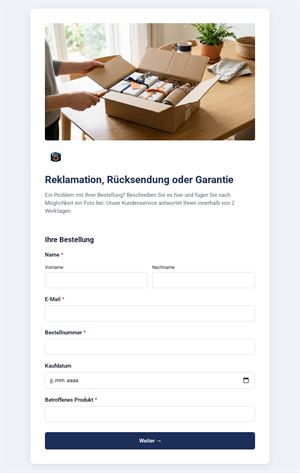 Reklamation, Rücksendung oder Garantie