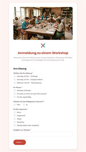 Anmeldung zu einem Workshop