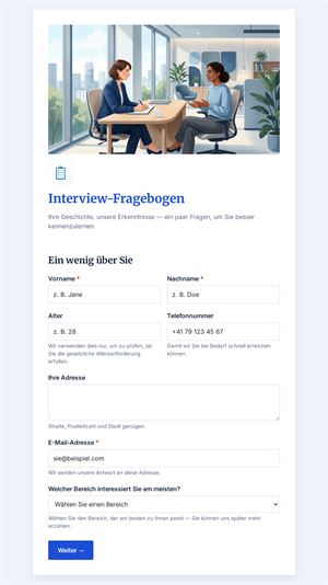 Strukturierter Interviewfragebogen