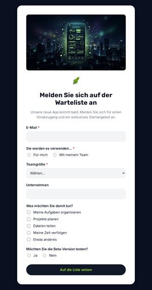 Melden Sie sich auf der Warteliste an