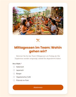 Mittagessen im Team: Wohin gehen wir?