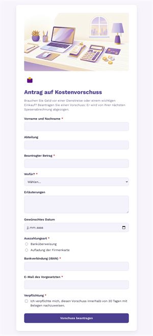 Antrag auf Kostenvorschuss