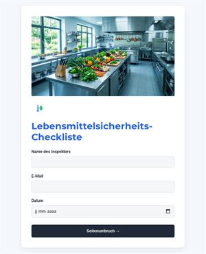 Lebensmittelsicherheit Checkliste