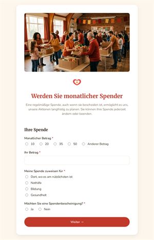 Werden Sie monatlicher Spender