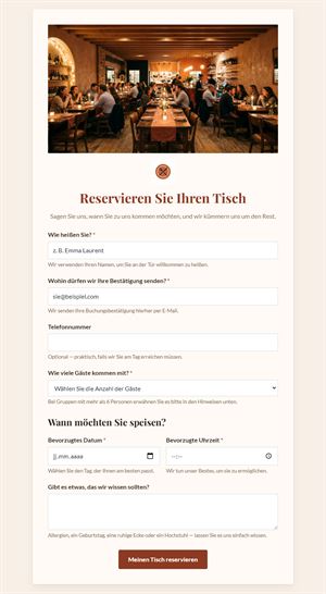 Tischreservierung Restaurant
