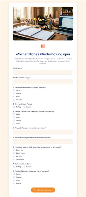 Wöchentliches Wiederholungsquiz