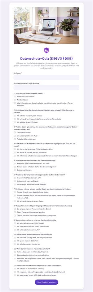 Datenschutz-Quiz (DSGVO / DSG)
