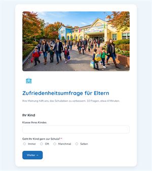 Zufriedenheitsumfrage für Eltern