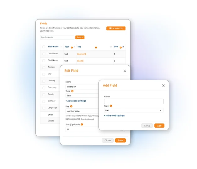 Personalized Contact Fields
