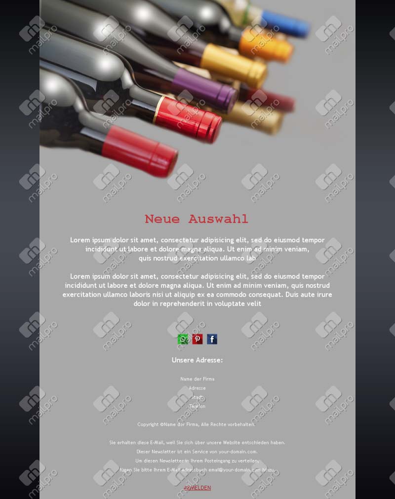 Ausgewählte Wein-Vorlagen