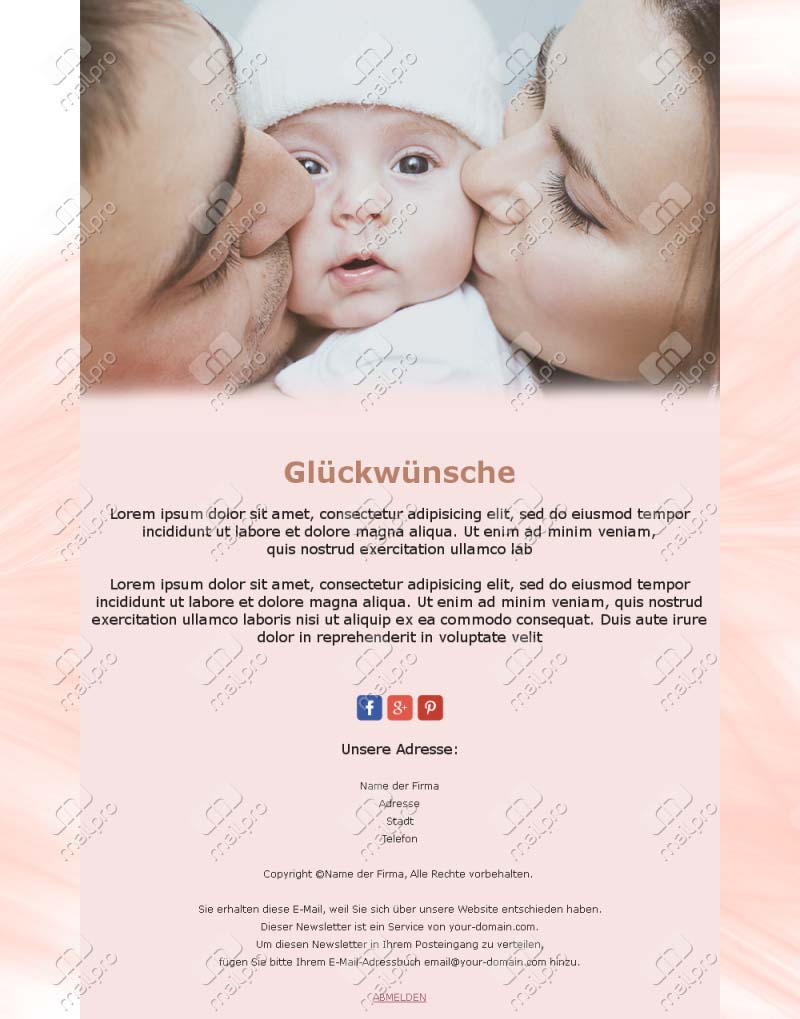 Babyfreuden-Vorlagen