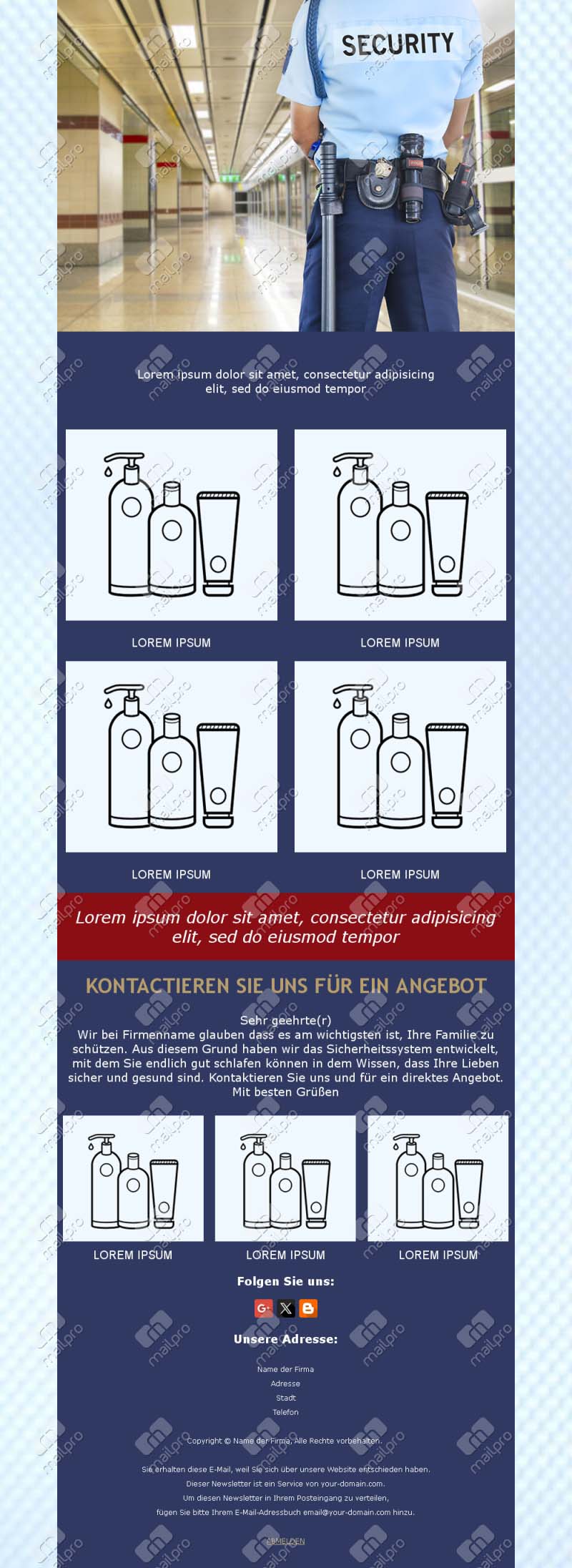 Professionelle Vorlagen für Sicherheitsfirmen