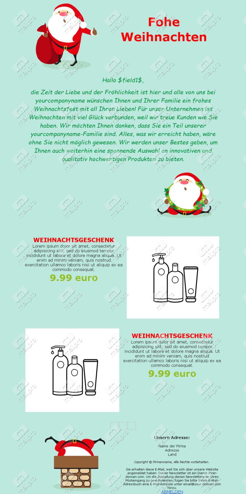 Weihnachten Email Vorlagen