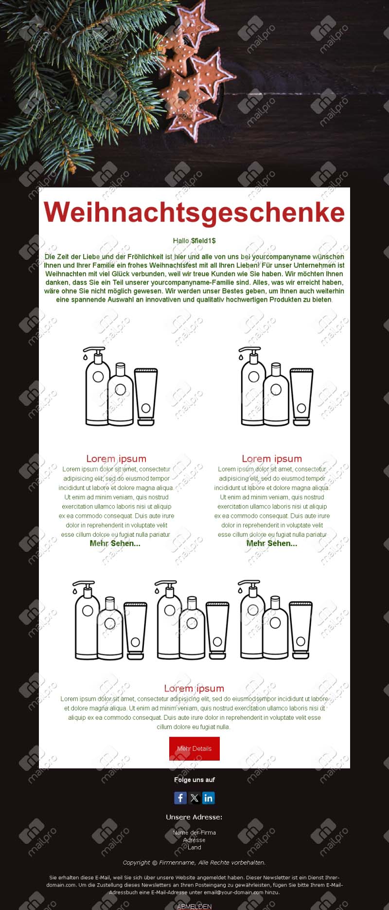 Weihnachten Klassisch Emails