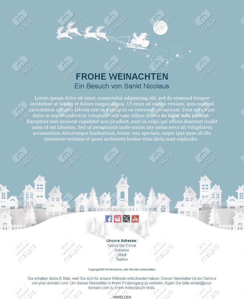 Weihnachts E-Mail Vorlagen Auswahl