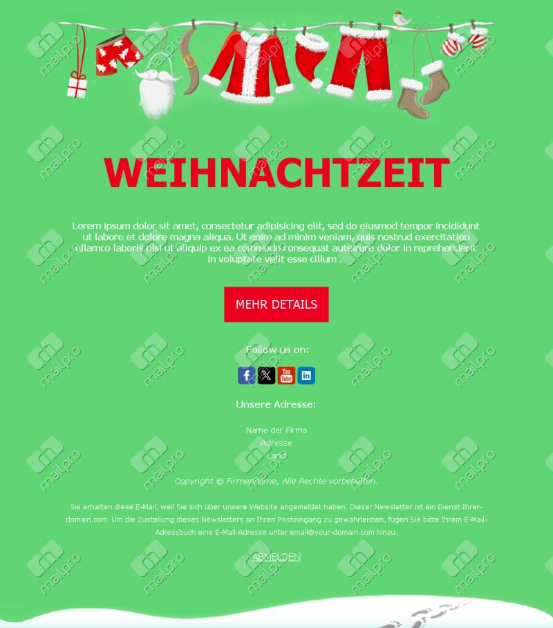 Weihnachten Geschäft Emails